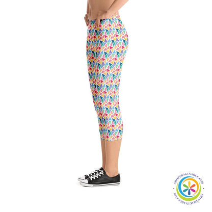 Geometric Triangles Capri Leggings-ShopImaginable.com