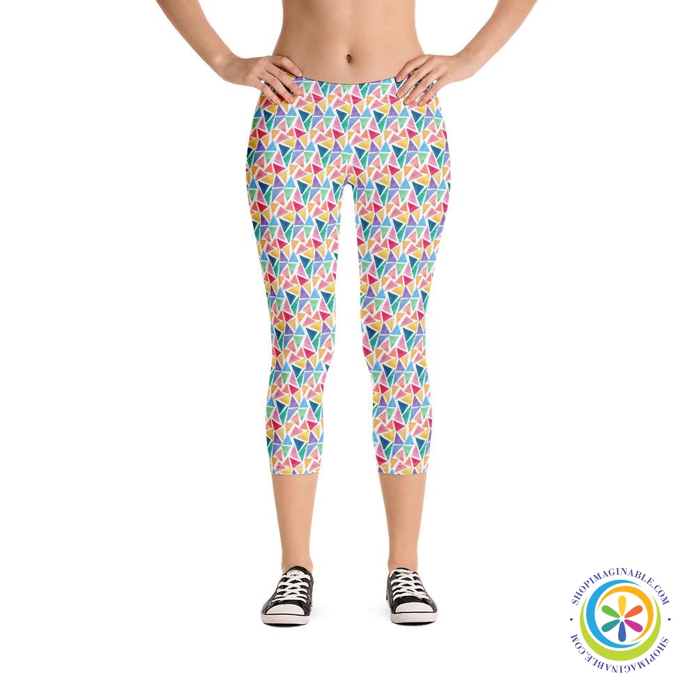 Geometric Triangles Capri Leggings-ShopImaginable.com