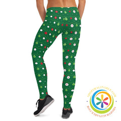 Green Ornaments Holiday Leggings-ShopImaginable.com