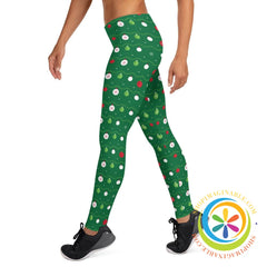 Green Ornaments Holiday Leggings-ShopImaginable.com