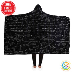 Hand Written Math Equations Hooded Blanket Adult / Premium Sherpa - Aop