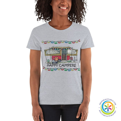 Happy Campers Ladies T-Shirt-ShopImaginable.com