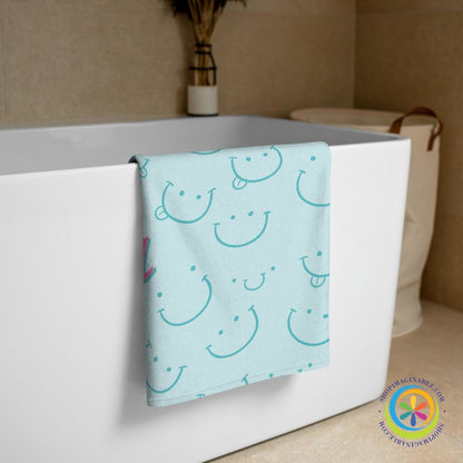 Happy Smiles Personalized Beach Bath Towel-ShopImaginable.com