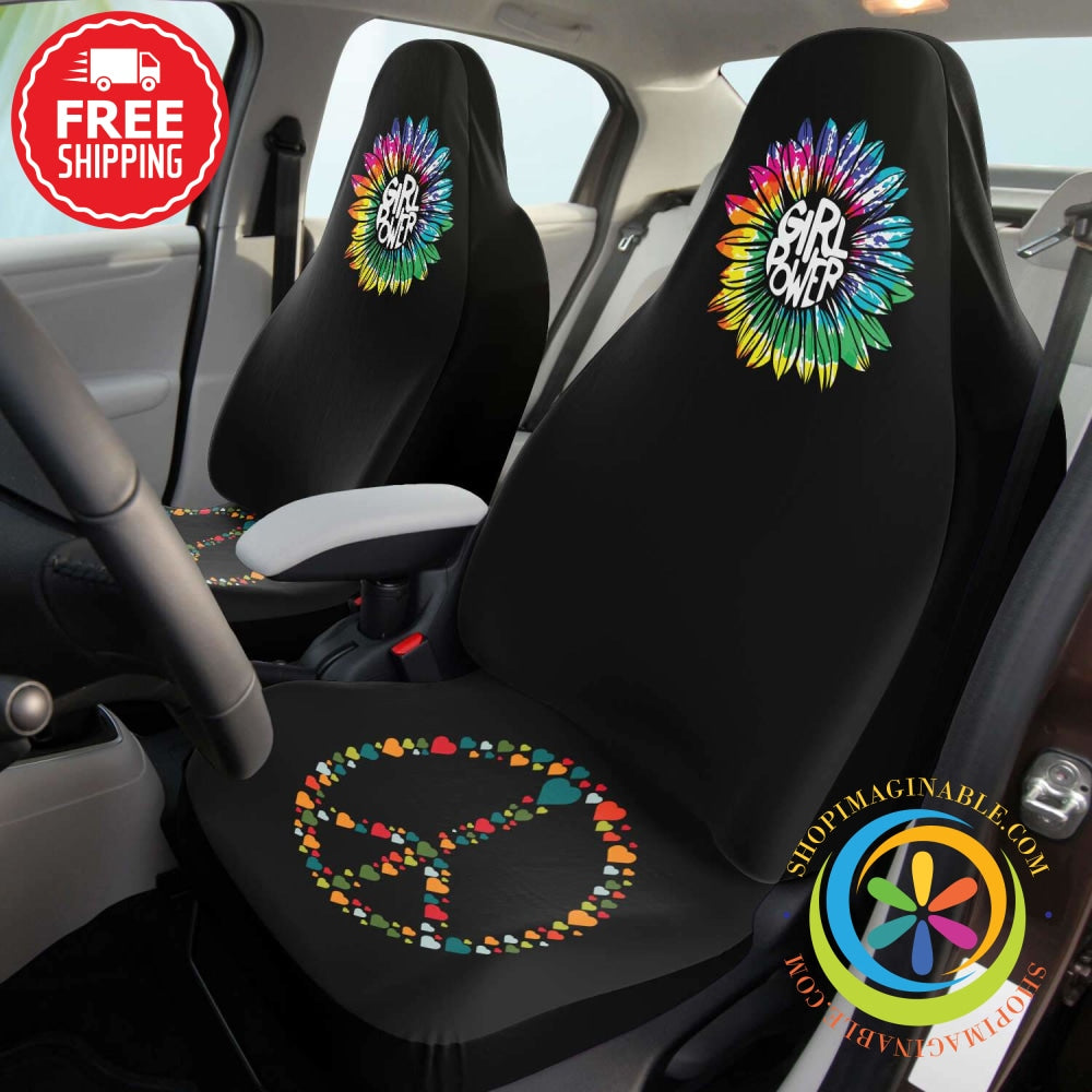 Hippie Chick Girl Power Car Seat Covers-ShopImaginable.com