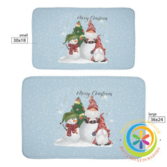 Holiday Gnomes & Snowmen Bath Mat 18X30 Home Goods