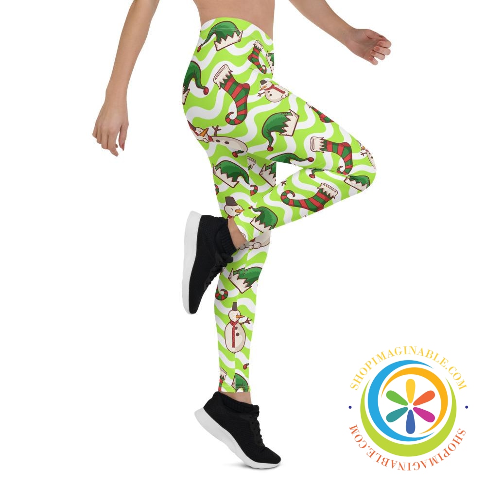 Holiday Snowman & Elves Leggings-ShopImaginable.com