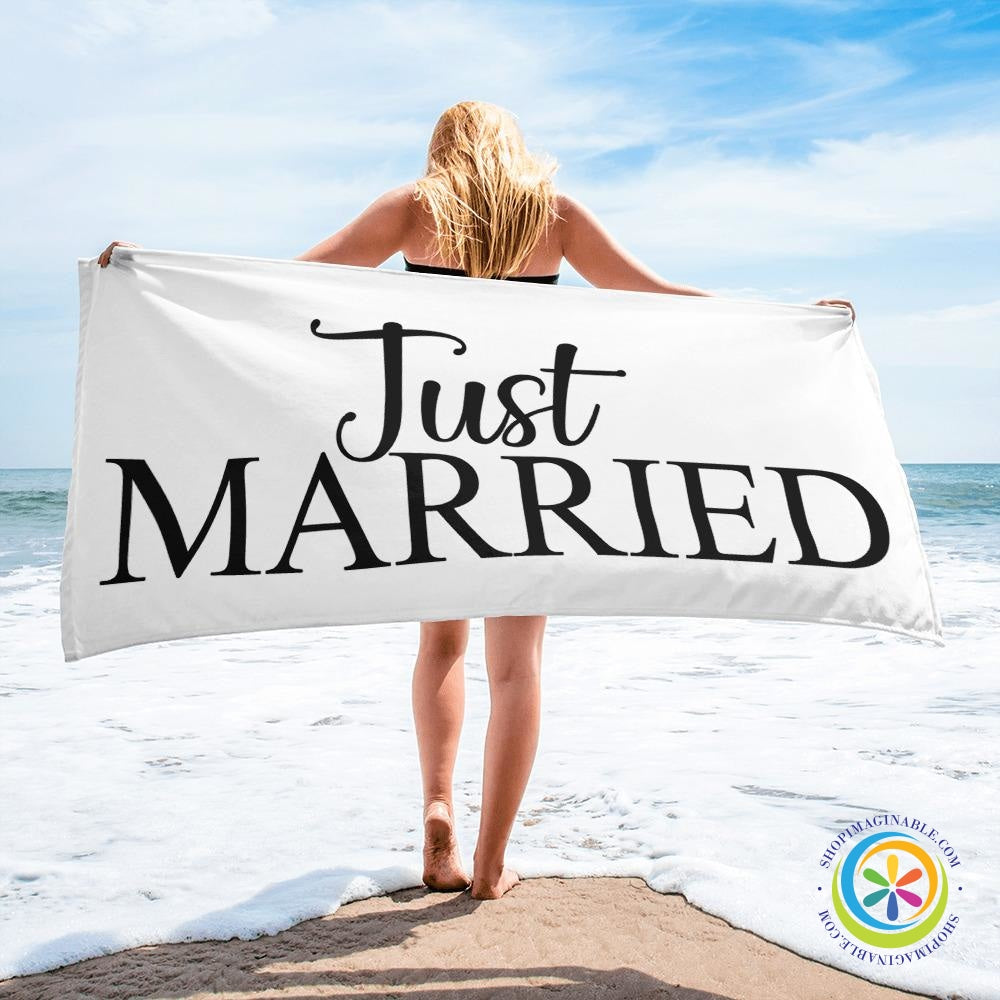 Just Married Beach / Bath Towel - GREAT Gift Idea!-ShopImaginable.com