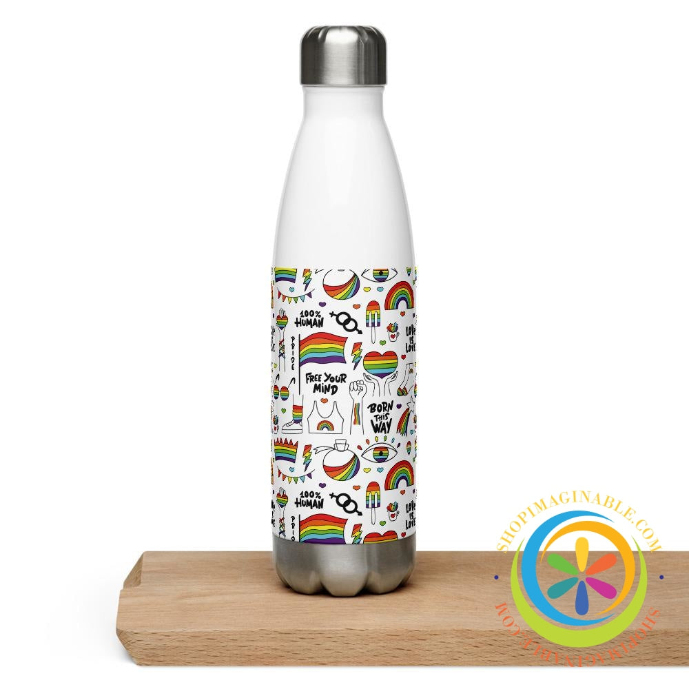 LGBTQ Pride Stainless Steel Water Bottle-ShopImaginable.com