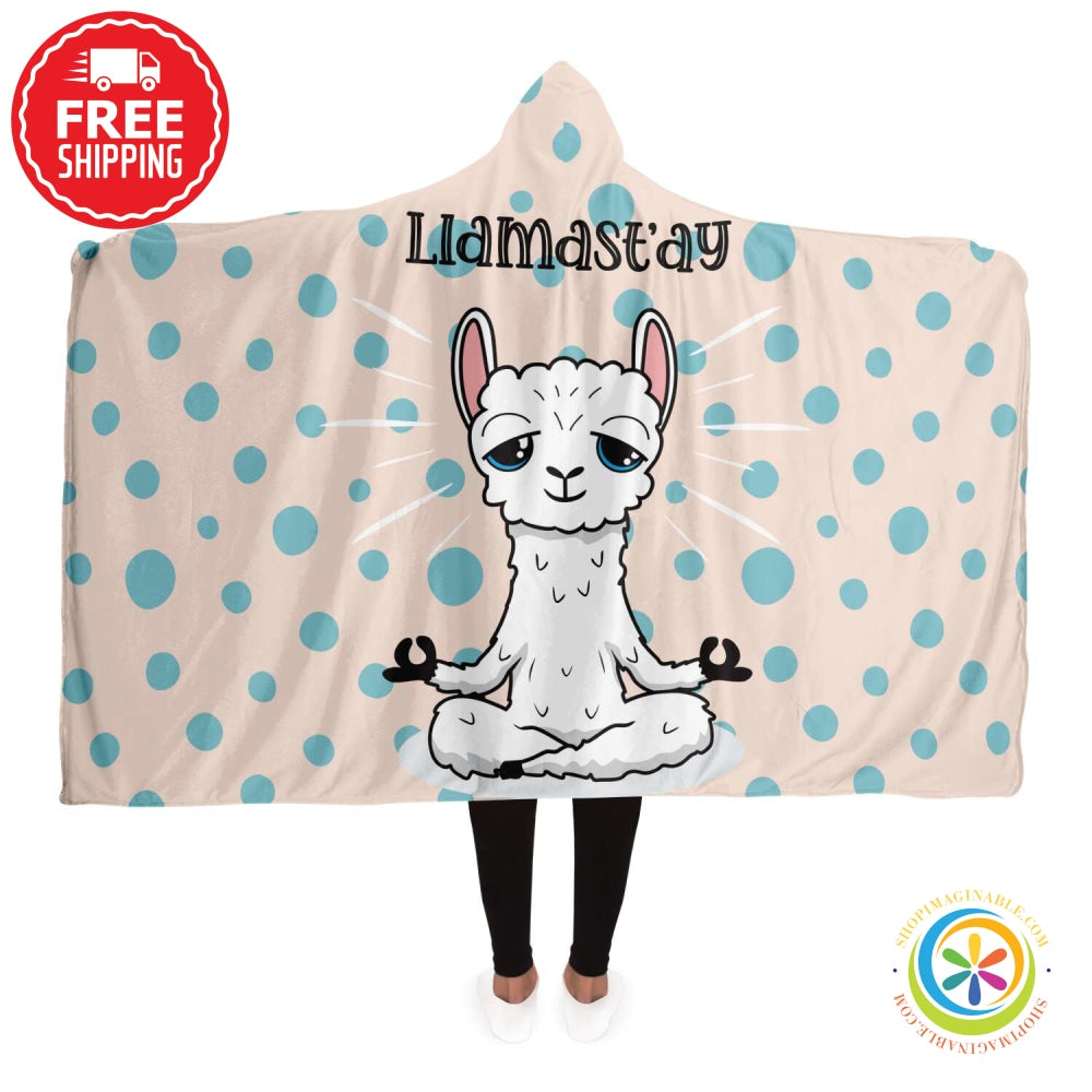 Llamastay Hooded Blanket Adult / Premium Sherpa - Aop