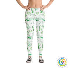 Lucky Irish Doodle Sketched Full Length Leggings-ShopImaginable.com