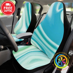 Marbled Blue Car Seat Covers Cover - Aop