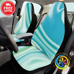 Marbled Blue Car Seat Covers Cover - Aop