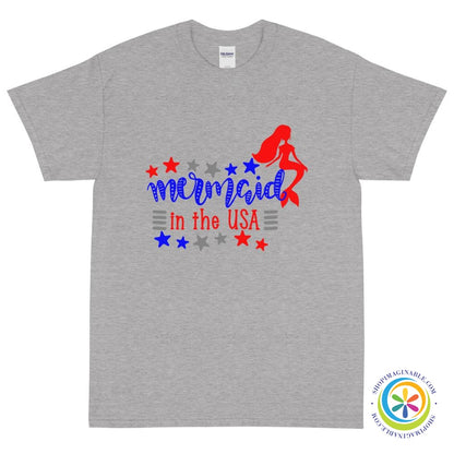 Mermaid In The USA Unisex T-Shirt-ShopImaginable.com
