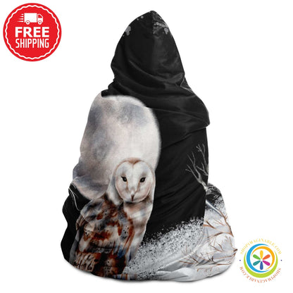 Midnight Owl Hooded Blanket - Aop