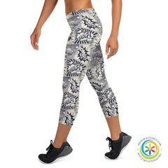 Monochrome Comic Capri Leggings-ShopImaginable.com