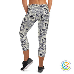 Monochrome Comic Capri Leggings-ShopImaginable.com