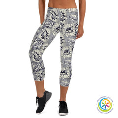 Monochrome Comic Capri Leggings-ShopImaginable.com