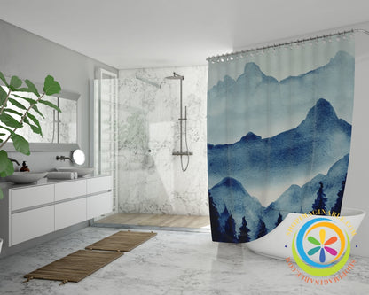 Mountain Landscape Painting Oxford Shower Curtain Home Goods