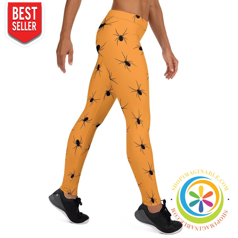 Orange Spider Full Length Leggings-ShopImaginable.com