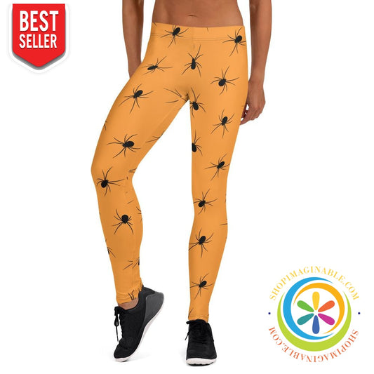 Orange Spider Full Length Leggings-ShopImaginable.com