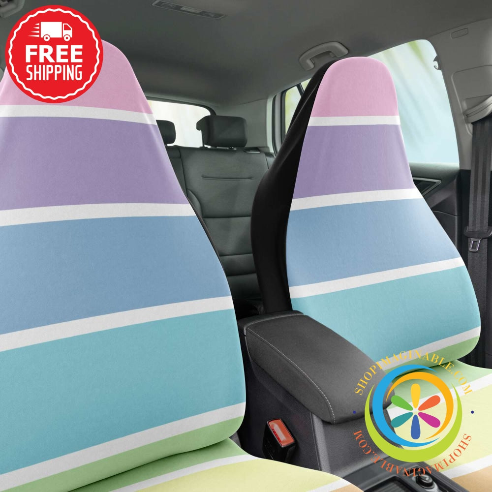 Pastel Striped Sunset Car Seat Covers-ShopImaginable.com