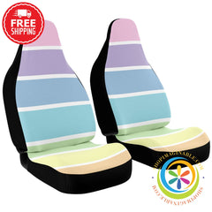 Pastel Striped Sunset Car Seat Covers-ShopImaginable.com