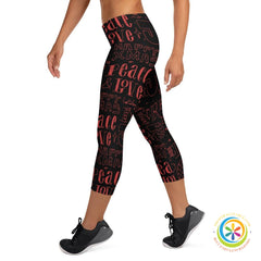 Peace Love Merry Christmas Capri Leggings-ShopImaginable.com
