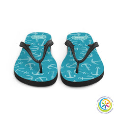 Personalized Blue & White Anchor Flip-Flops-ShopImaginable.com