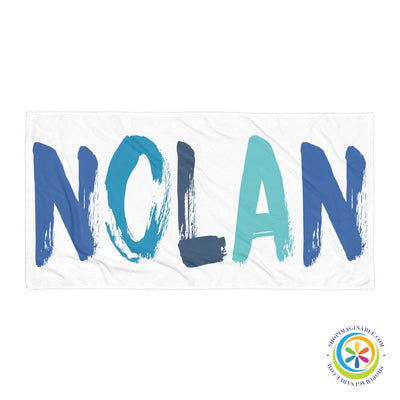 Personalized Blues Colorful Beach Bath Towel-ShopImaginable.com