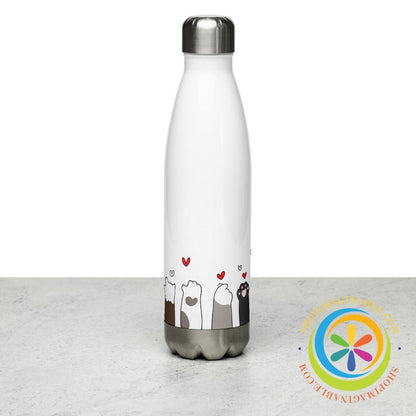 Personalized Cat Love Custom Stainless Steel Water Bottle-ShopImaginable.com
