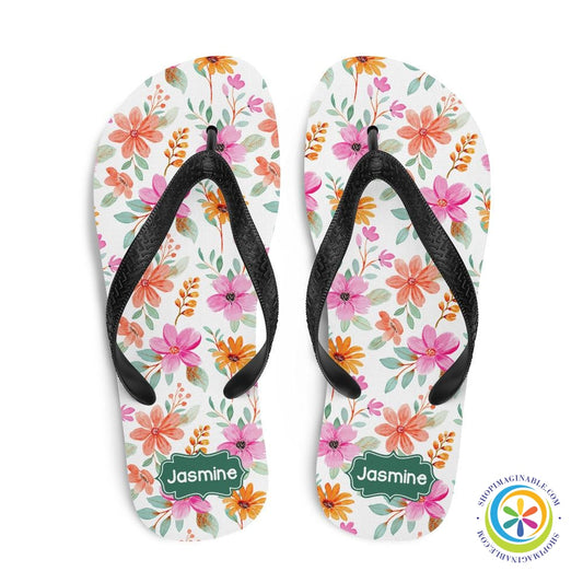 Personalized Custom Floral Flip-Flops-ShopImaginable.com