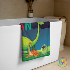Personalized Dinosaur Beach Bath Towel-ShopImaginable.com