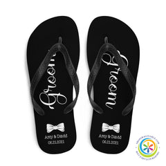 Personalized Groom Beach Wedding Flip-Flops-ShopImaginable.com