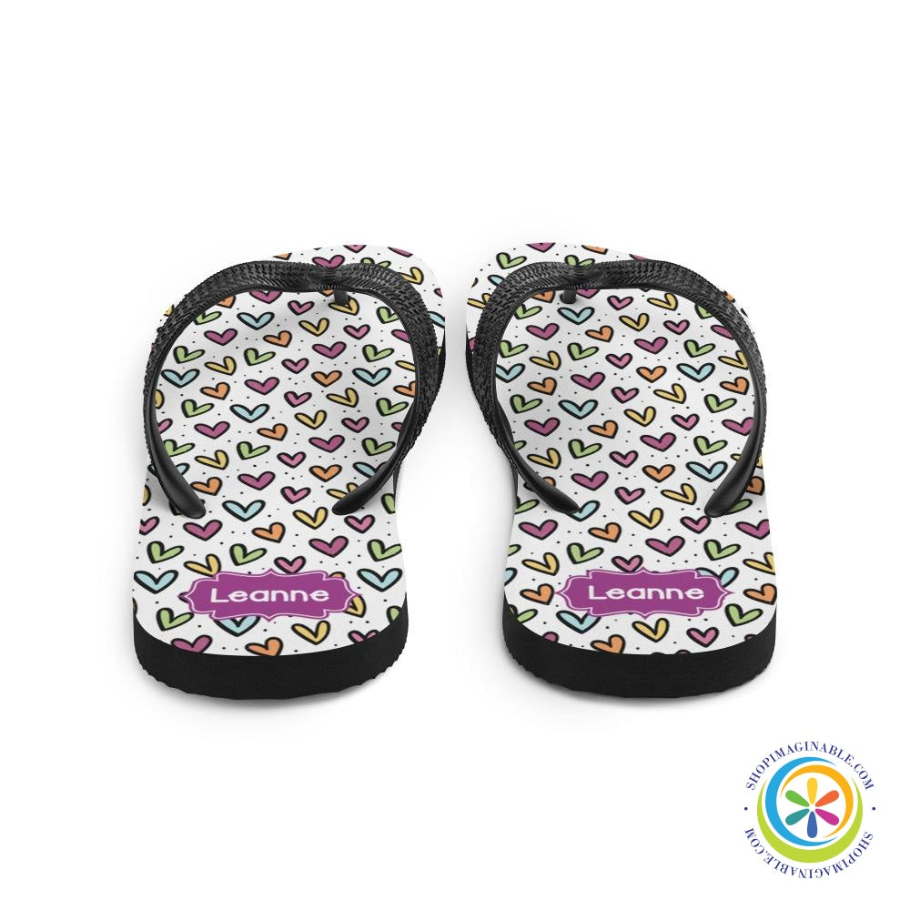 Personalized Hearts Flip-Flops-ShopImaginable.com