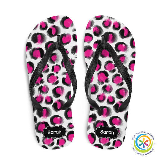 Personalized Leopard Print Flip-Flops-ShopImaginable.com
