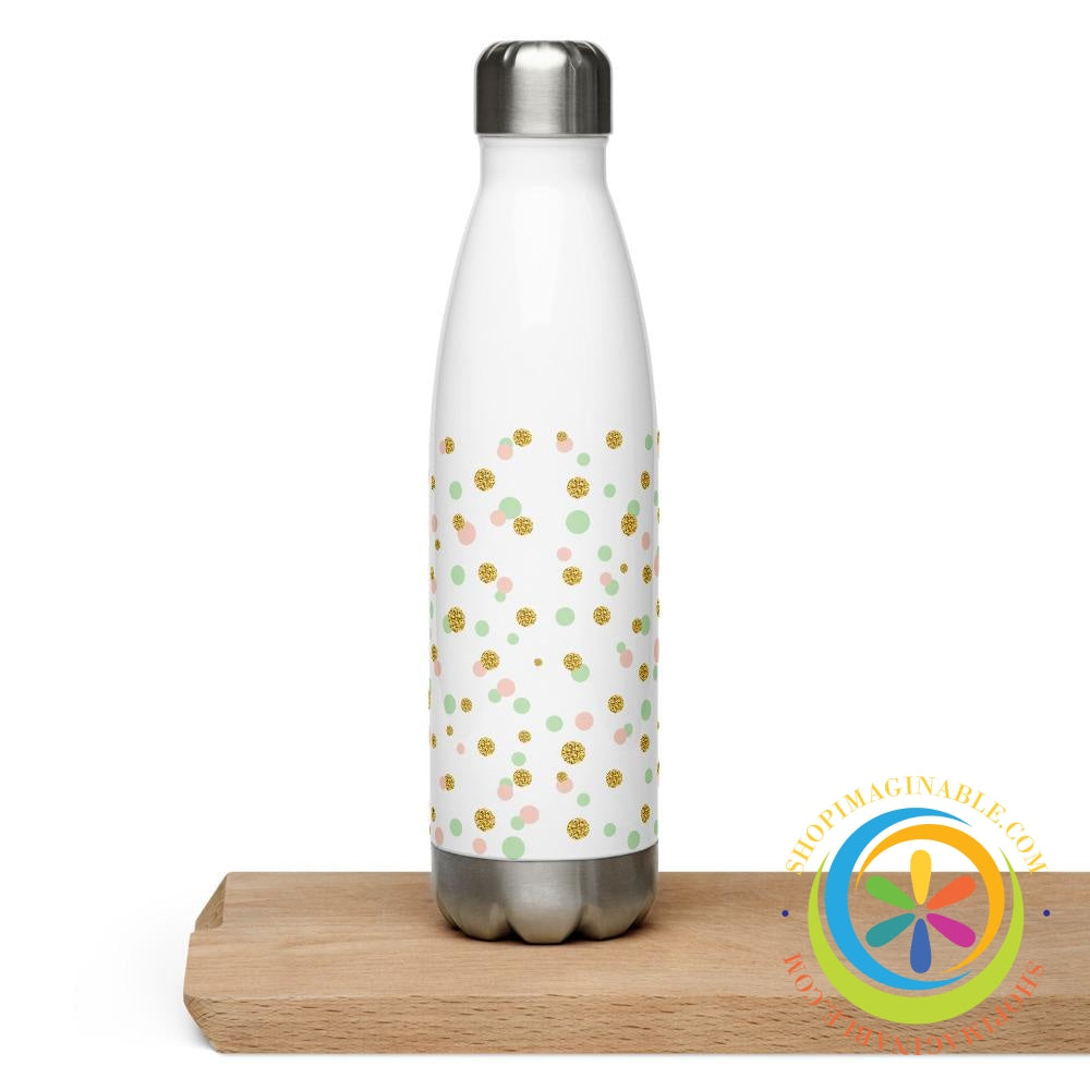 Personalized Name & Polka Dots Water Bottle-ShopImaginable.com