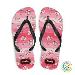 Personalized Piggy Cute Flip-Flops-ShopImaginable.com