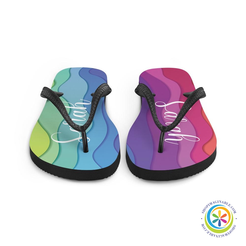 Personalized Rainbow Flip-Flops-ShopImaginable.com