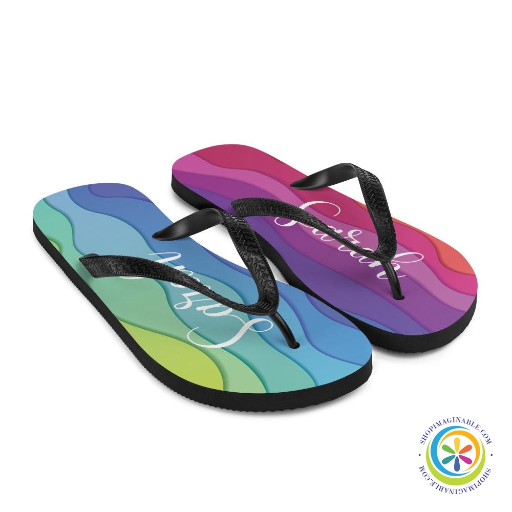 Personalized Rainbow Flip-Flops-ShopImaginable.com