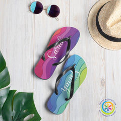 Personalized Rainbow Flip-Flops-ShopImaginable.com