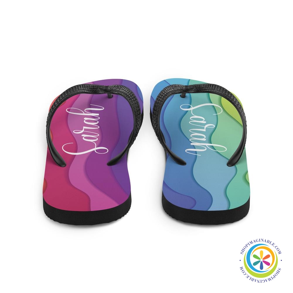 Personalized Rainbow Flip-Flops-ShopImaginable.com