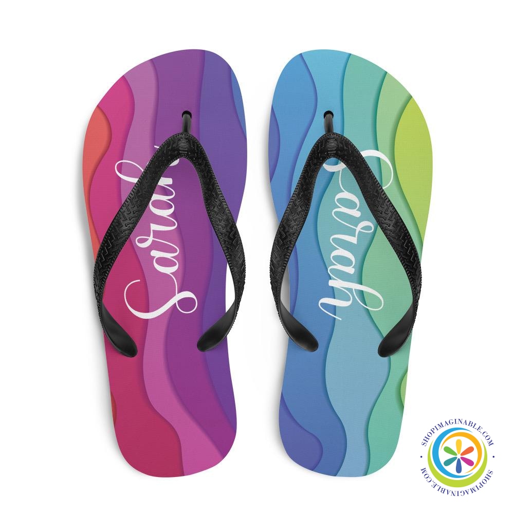 Personalized Rainbow Flip-Flops-ShopImaginable.com