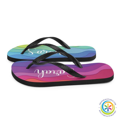 Personalized Rainbow Flip-Flops-ShopImaginable.com