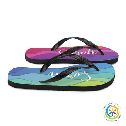 Personalized Rainbow Flip-Flops-ShopImaginable.com