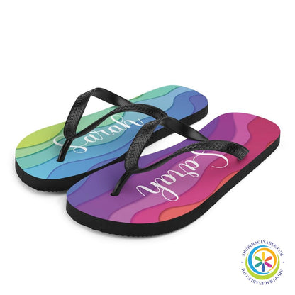 Personalized Rainbow Flip-Flops-ShopImaginable.com