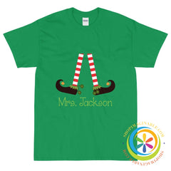 Personalized Teachers Elf Christmas Unisex T-Shirt Irish Green / S