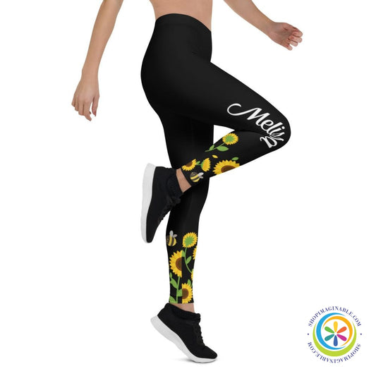 Personalized Vibrant Sunflower Leggings-ShopImaginable.com