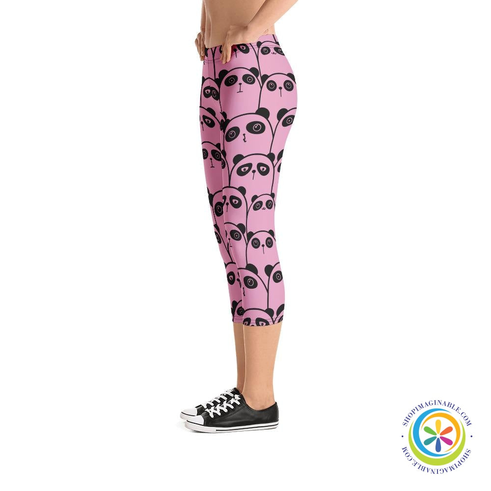 Pink Panda Capri Cropped Leggings-ShopImaginable.com