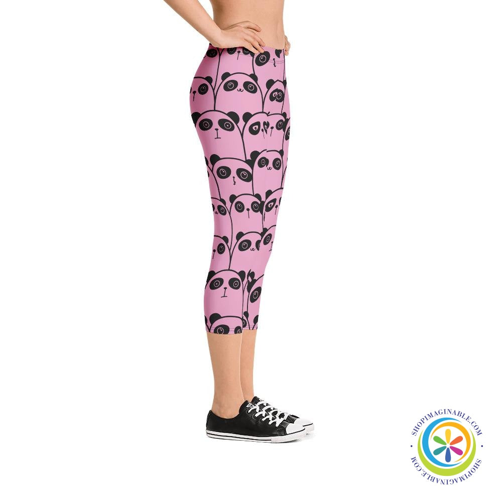 Pink Panda Capri Cropped Leggings-ShopImaginable.com
