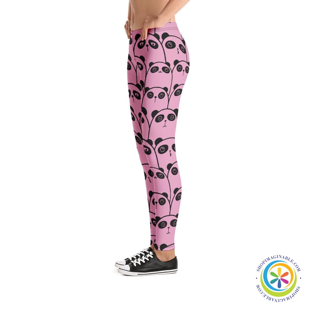 Pink Panda Full Length Leggings-ShopImaginable.com